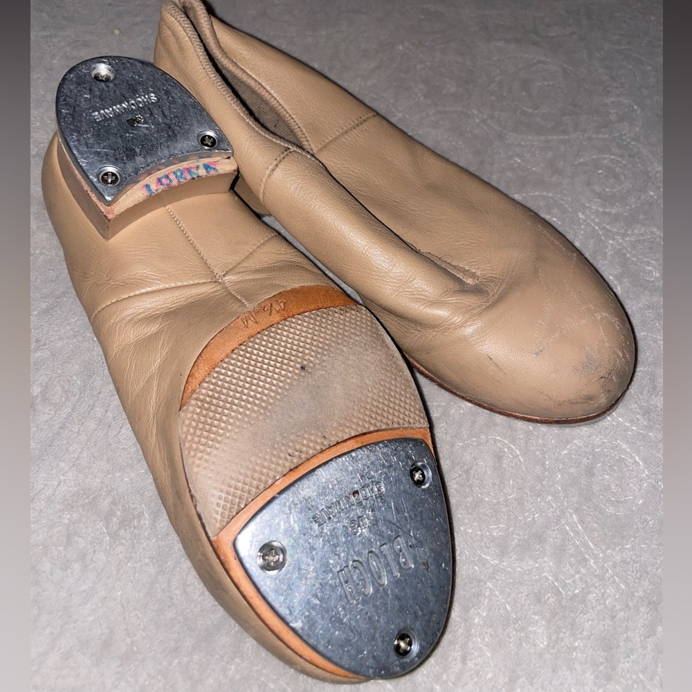 Men's Beige Leather Tap Shoes